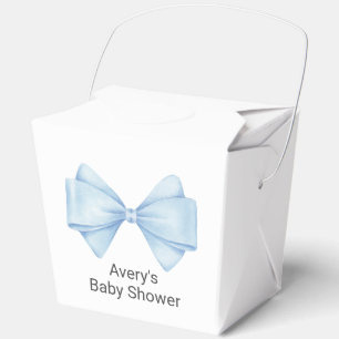 Blue Bow Modern Boy Baby Shower Favour Box