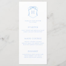Blue Bow Monogram Crest Baby Shower