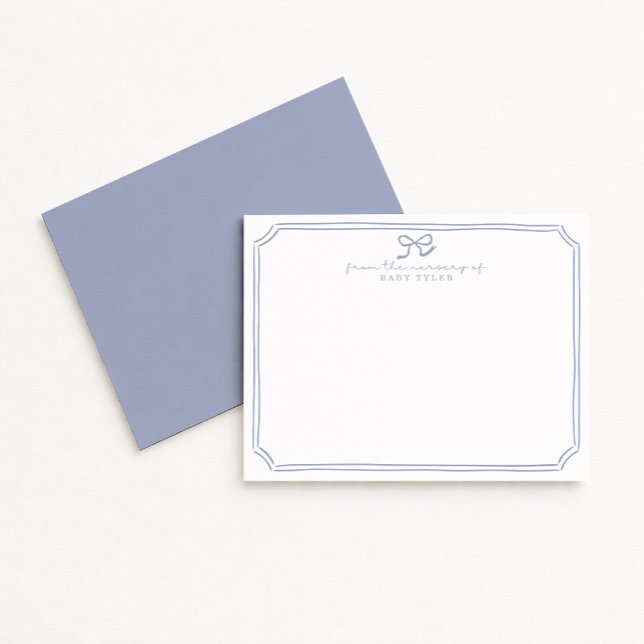 Blue Bow Nursery Note Card (Creator Uploaded)