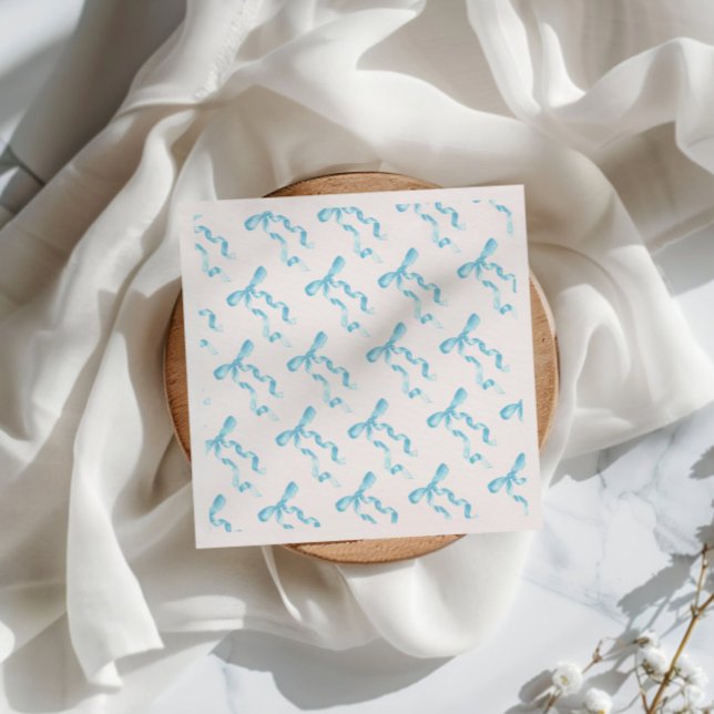 Blue Bow Paper Napkin (Creator Uploaded)