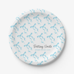 Blue Bow  Paper Plate