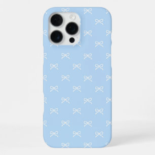 Blue Bow Pattern Coquette Girly Spring Summer iPhone 16 Pro Max Case