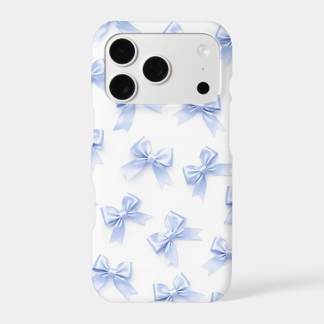 Blue Bow Pattern iPhone Case | Cute Coquette (Back)