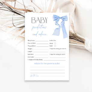 Blue Bow Predictions and Advice Baby Shower Game