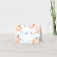 Blue Bow Pumpkin Baby Shower