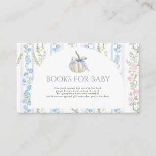 Blue Bow Pumpkin Books for Baby Insert