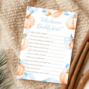 Blue Bow Pumpkin Who Knows Daddy Best Game