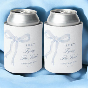 Blue Bow She's Tying The Knot Bridal Shower Favour Can Cooler