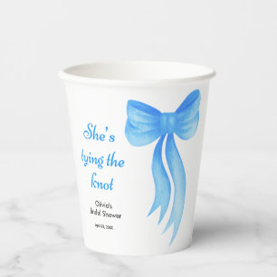 Blue Bow She's Tying the Knot Bridal Shower  Paper Cups