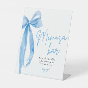 Blue Bow She's Tying the Knot Mimosa Bar Sign