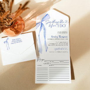 Blue Bow Something Blue Before I DO Bridal Shower All In One Invitation
