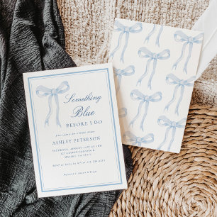 Blue Bow Something Blue Before I Do Bridal Shower Invitation