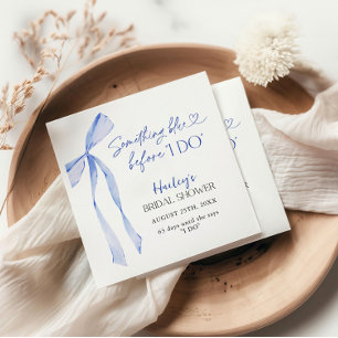 Blue Bow Something Blue Before I DO Bridal Shower Napkin
