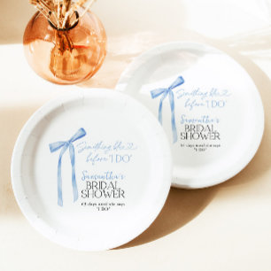 Blue Bow Something Blue Before I DO Bridal Shower Paper Plate
