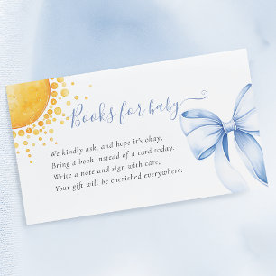 Blue Bow Sun Watercolor Books for Baby Enclosure Card