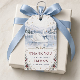 Blue Bow Swan Winter Wonderland Birthday Favour Ta Gift Tags