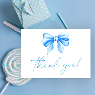 Blue Bow Thank You Card