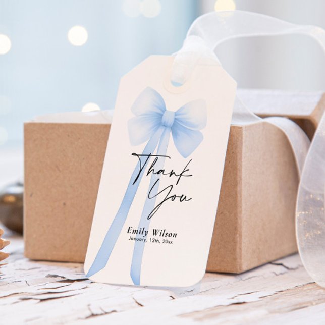 Blue Bow Thank You  Gift Tags (Creator Uploaded)