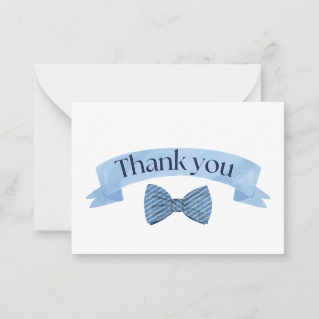 Blue Bow Tie Thank You Card (Front)