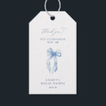 Blue Bow Tying The Knot Bridal Shower Thank You Gift Tags<br><div class="desc">Add a sweet and sophisticated touch to your bridal shower with "Blue Bow Tying The Knot" thank you gift tags. Featuring a soft blue bow design paired with elegant typography, these gift tags are perfect for expressing your appreciation to guests. The delicate bow and refined details complement your bridal shower...</div>