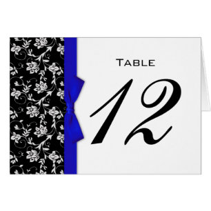 Blue Bow Wedding Table Number