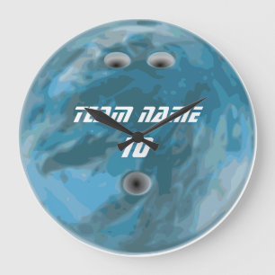 Blue bowling ball clock