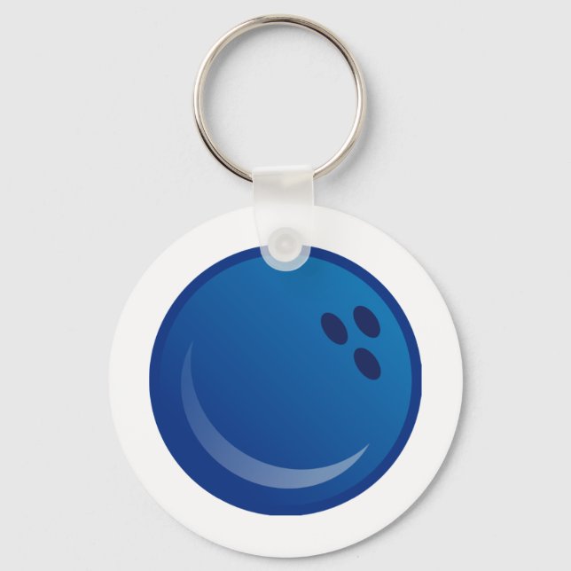 Blue Bowling Ball Key Ring (Front)
