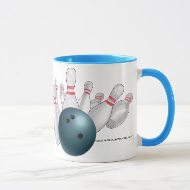 Blue Bowling Ball Personalised Party Mug (Right)