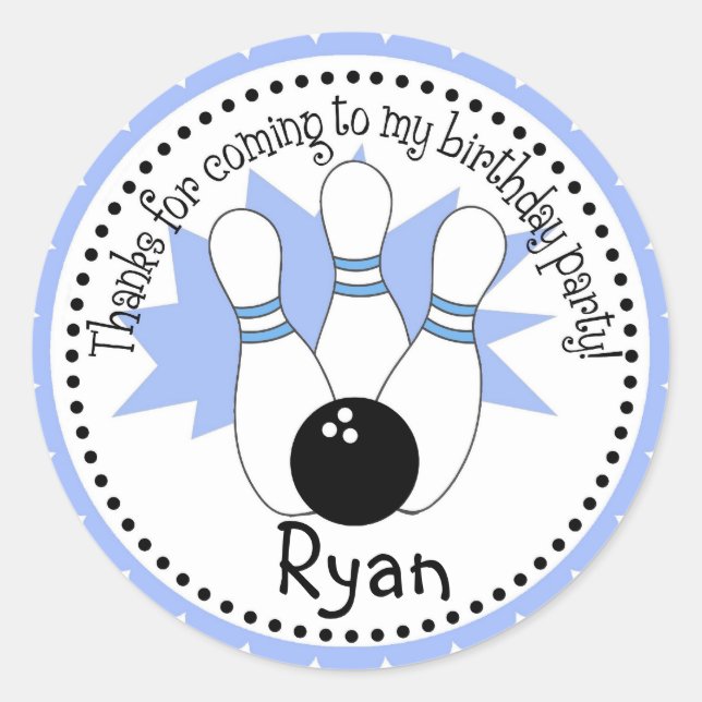 Blue Bowling Ball Stickers (Front)