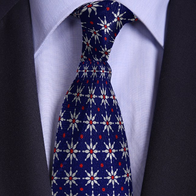 Blue Bowling Pin Flower Pattern Tie (Creator Uploaded)