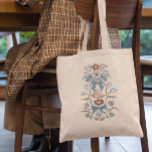 Blue Bows and Blossoms Floral Tote Bag<br><div class="desc">Boho and rustic tote bag featuring hand drawn illustration of bows and flowers in blue.</div>