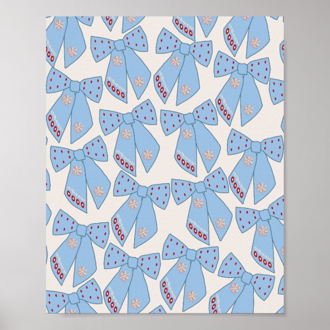 Blue Bows Coquette Poster (Front)