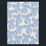Blue Bows Coquette Tablecloth<br><div class="desc">Light Blue Christmas Bows - Coquette Ribbons – Pink Bows And Cream White Background.</div>