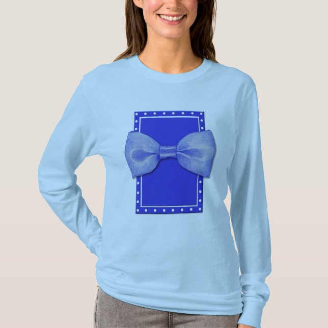 Blue Bowtie Ladies T-shirt (Front)