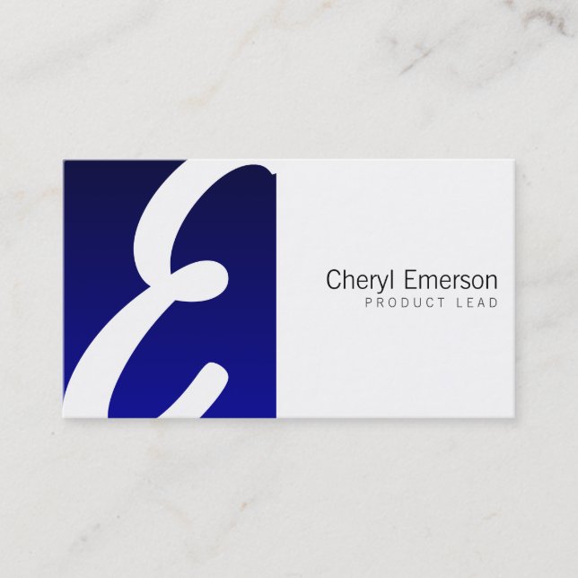 Blue Box Monogram Business Card (Front)