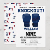 Blue Boxing Gloves Kids Birthday Party Knockout