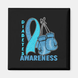Blue Boxing Gloves Ribbon Diabetes Awareness 1  Magnet
