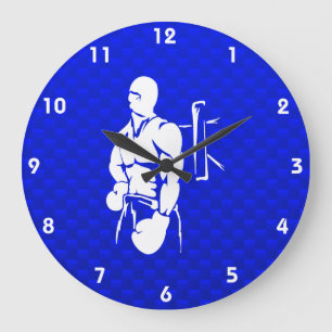 Blue Boxing Large Clock