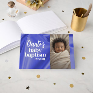 Blue Boy Baby Baptism Christening Guest Book