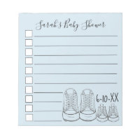 Blue Boy Baby Shoes Shower Personalised To Do List