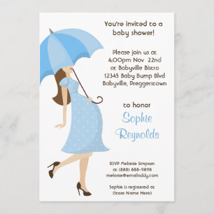 Blue Boy Baby Shower Invitation Modern Mummy