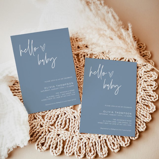 Blue Boy Baby Shower | Modern Blue Boy Invitation (Creator Uploaded)