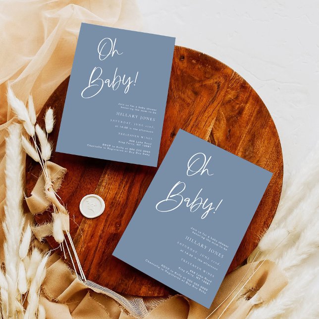 Blue Boy Baby Shower | Modern Blue Boy Invitation (Creator Uploaded)