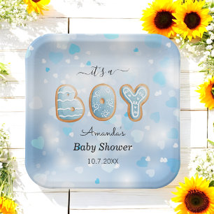 Blue Boy Baby Shower Paper Plate
