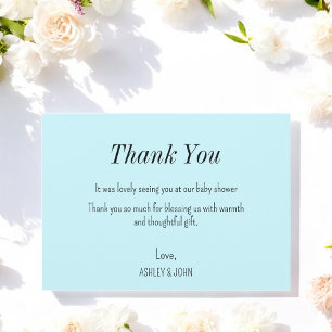 Blue Boy Baby Shower Thank You Card