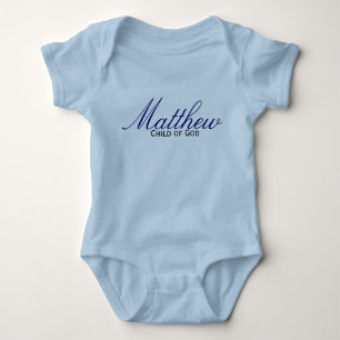 Blue Boy Baptism Child of God Onsie Creeper Custom