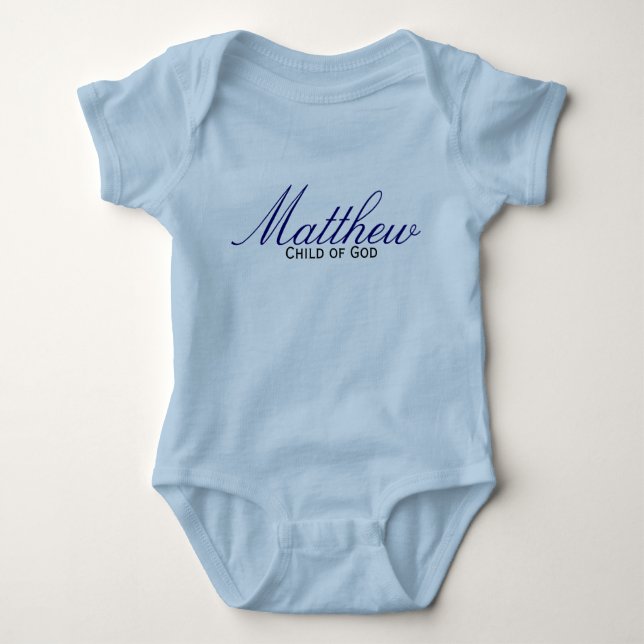 Blue Boy Baptism Child of God Onsie Creeper Custom (Front)