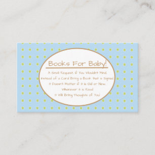 Blue Boy Bird Baby Shower Book Request Insert