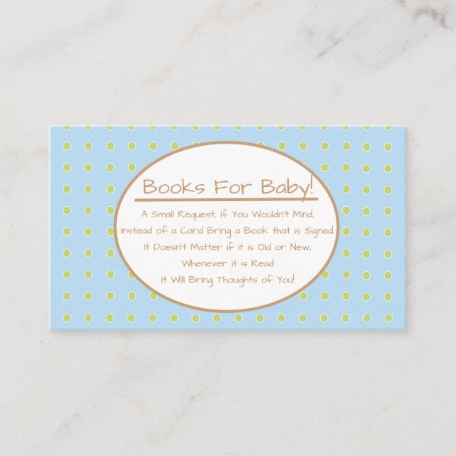 Blue Boy Bird Baby Shower Book Request Insert (Front)