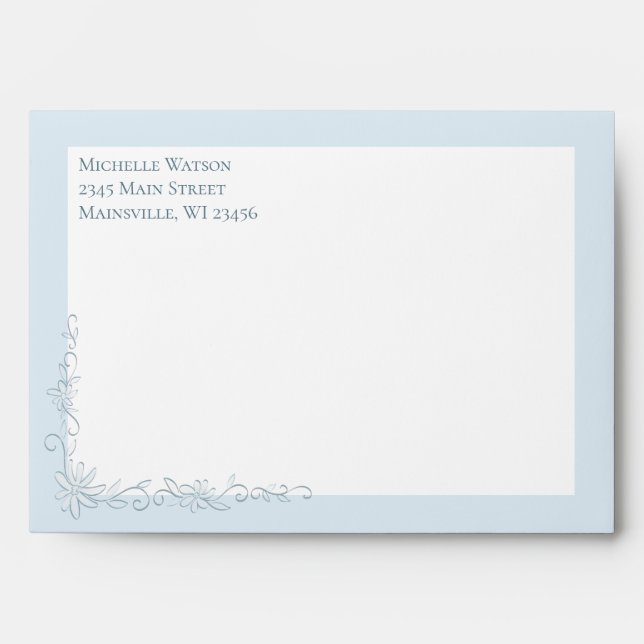 Blue Boy Birth Announcement SImple Vintage Envelope (Front)